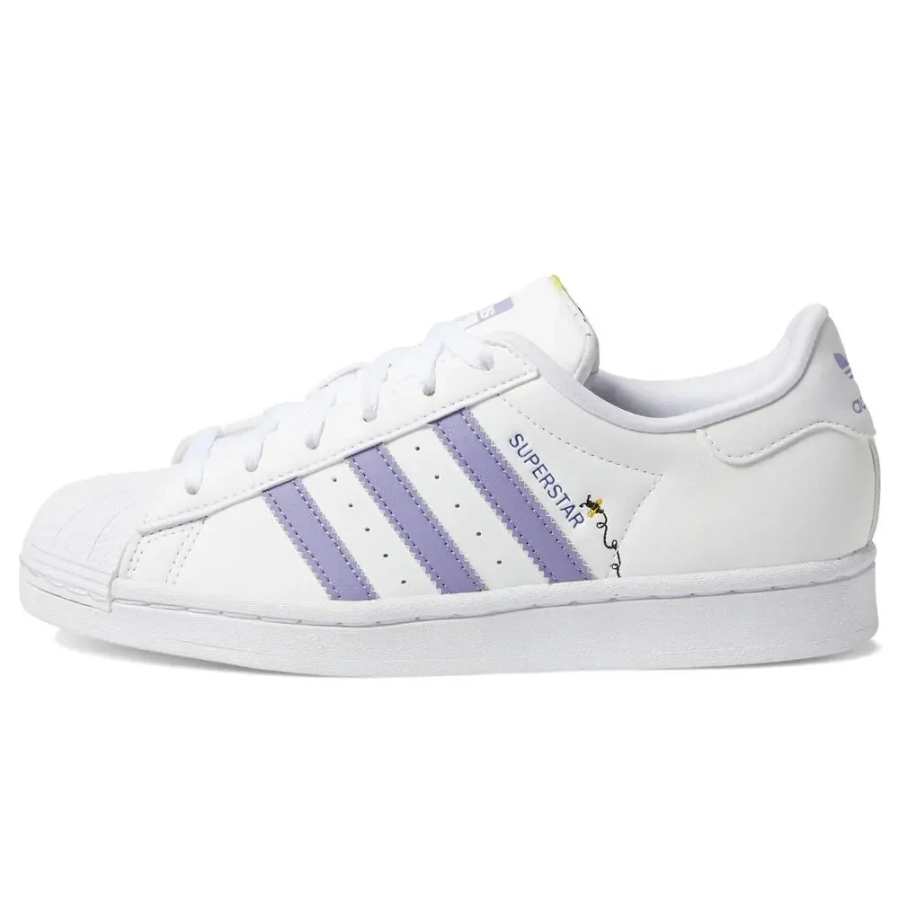 ADIDAS GIRLS SUPERSTAR BIG KID WHITE MAGIC LILAC ENERGY INK 6.5 BIG KID M SHOES